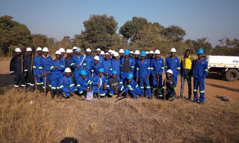 The Muchinda field team on site in Zambia